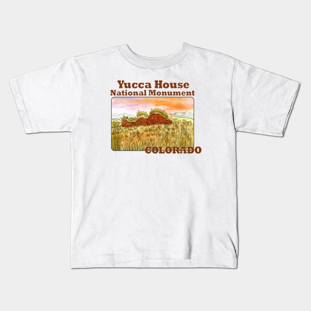 Yucca House National Monument, Colorado Kids T-Shirt by MMcBuck